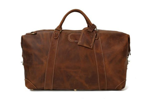 Vintage Leather Duffle Bag, Leather Travel Bag